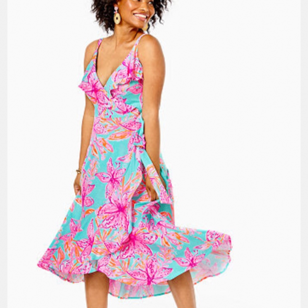 Brand New With Tag Lilly Pulitzer Fontaine Wrap Dress